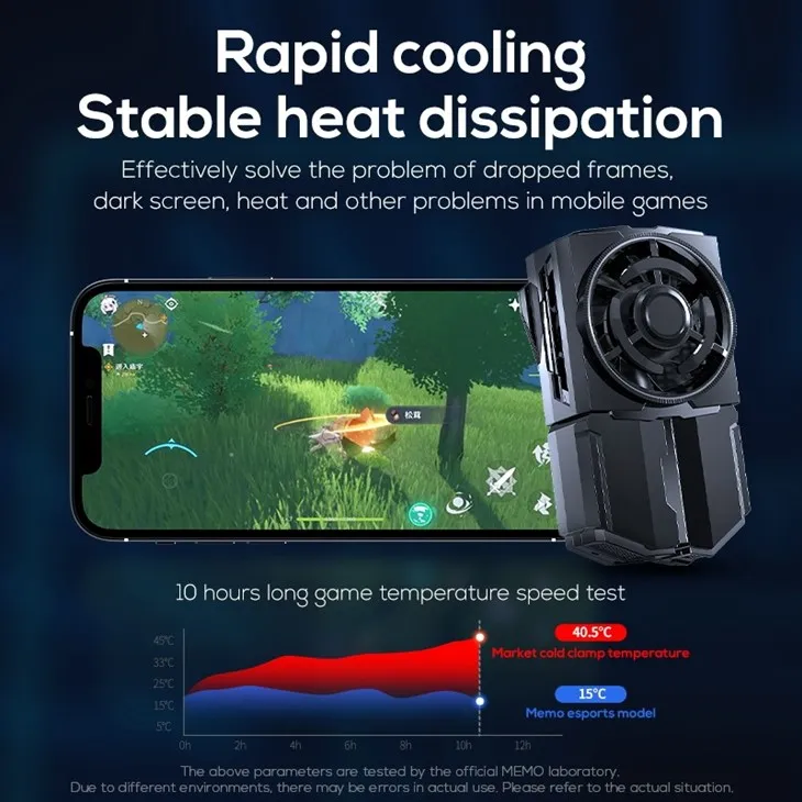 Semiconductor Phone Radiator With 1200mAh Battery For Game For Peace